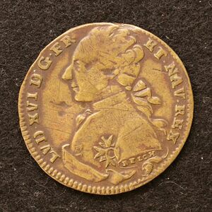 フランス ルイ16世 黄銅貨（1774-1792）コイン・トークン[3771]