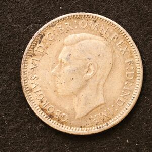 KM#39/オーストラリア ジョージ6世 1シリング銀貨（1943）5.65g、23.5mm[3787]コイン