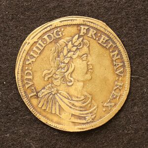 フランス ルイ14世 黄銅貨（1643-1715）少歪み コイン・トークン[3776]