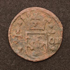 スウェーデン 1/4オーレ銅貨（1600年台）[3741]コイン