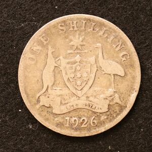 KM#26/オーストラリア ジョージ5世 1シリング銀貨（1926）5.65g、23.5mm[3786]コイン