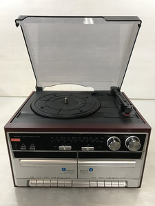 湘/とうしょう/Wカセットレコードプレーヤー/TT-386W/AM/FM/ラジオ/ラジカセ/ターンテーブル/33/45/78回転対応/動作確認済み/湘1.26-107後