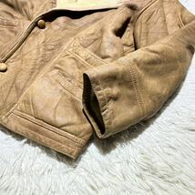 圧倒的存在感!!! XLサイズ!! Shearling【王者の風格】ムートンコート ジャケット トロトロ質感◎ ラムレザー◎ 羊革 くるみボタン◎ ボア◎_画像6