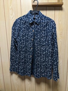 【美品】和柄 シャツ 長袖シャツ 長袖 コットン 総柄