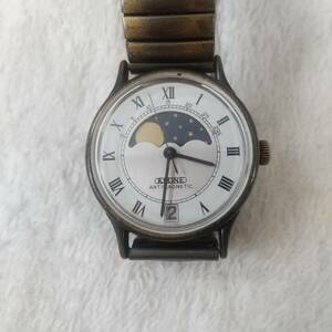  rare article KRONE hand winding moon phase wristwatch 