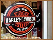 【HARLEY DAVIDSON】ハーレー/ダビッドソン/harley/davidson/バー/アンド/シールド/ラウンド/メタル/サイン/両面プリント/看板/ガレージ_画像2