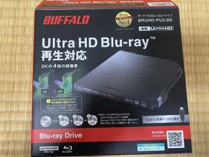 （美品）バッファロー BUFFALO BRUHD-PU3-BK UltraHD Blu-ray対応 外付けポータブルブルーレイドライブ USB3.0 