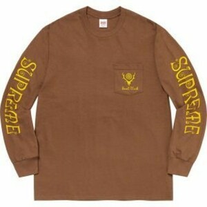 Supreme◆South2 West8 L/S Pocket Tee BROWN M シュプリーム サウスツーウエストエイト S2W8 長袖Tシャツカットソー 茶色 21ss