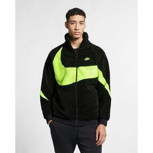 NIKE NSW REVERSIBLE BIG SWOOSH FULL ZIP BOA JACKET Black×VOLT L ナイキ ビッグ スウッシュ ボア ジャケット 黒×黄色 新品未使用品