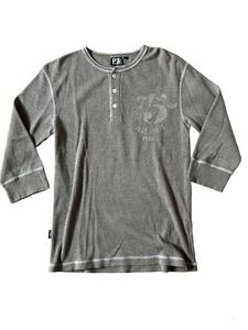 AVIREX アヴィレックス 七分丈　ワッフル サーマル ヘンリーネックカットソー Tシャツ Sz.L　メンズ 良品