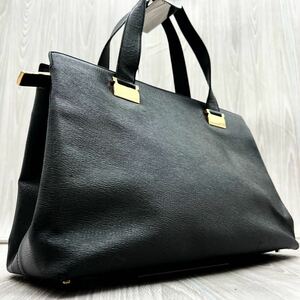 1円■美品■Salvatore Ferragamo サルヴァトーレフェラガモ トートバッグ レザー メンズ ビジネス ブラック ハンド ショルダー