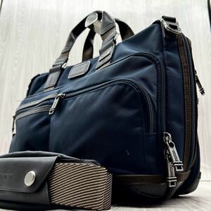 1円■極美品■TUMI トゥミ ビジネスバッグ ブリーフケース 2way ナイロン レザー メンズ ショルダー 