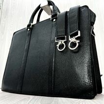 1円■美品■Salvatore Ferragamo サルヴァトーレフェラガモ ビジネスバッグ 2way メンズ ガンチーニ ショルダー ブラック 黒_画像1