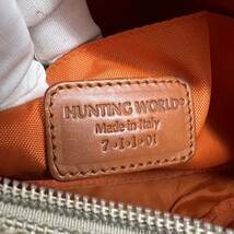 1円■美品■HUNTINGWORLD ハンティングワールド バリスティックナイロン ショルダーバッグ ポシェット レザー メンズ ビジネス_画像8