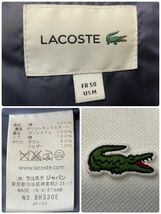 希少L相当 美品 LACOSTE ラコステ ワニワッペン 鹿の子 ダウンジャケット アウター ブルゾン 白 ホワイト 紺 ネイビーフード収納付 50 _画像7