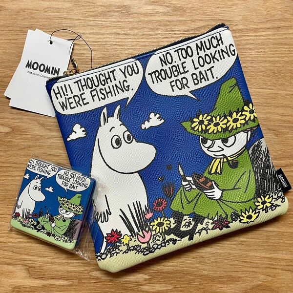 MOOMIN　フラットポーチ&コンパクトミラー　ネイビー　ムーミン