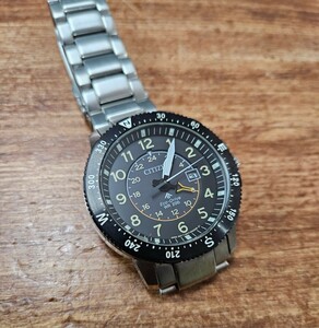 CITIZEN シチズン エコドライブ デイト 腕時計 B877-R009257 メンズ プロマスター ブラック文字盤 稼働品