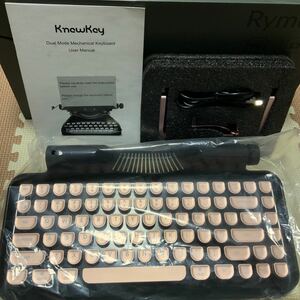 Knewkey Rymek デュアルメカニカルキーボード 茶軸　動作品　Bluetooth レトロ ワイヤレス タイプライター