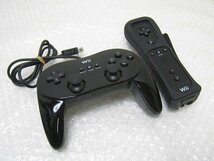 PK15248S★任天堂★Wiiリモコン クラシックコントローラPROセット★クロ★動作品★_画像1