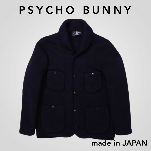 PSYCHO BUNNY ウールジャケット ネイビー 日本製 サイズM サイコバニー 2402 ゴルフ
