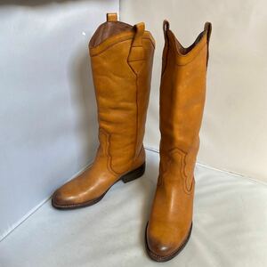 セール 即決1円 3万円 Sam Edelman ビンテージ 加工 レディース レザーロングブーツ 7M 23,5CM