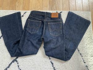 セール即決1円 絶版 EDWIN X JEANS 400 ベルボトム デニム 美品 27 X 33 古着 エドウィン フレアー Hippie ヒッピー アメカジ レディース