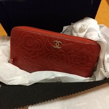 CHANEL ラウンドファスナー長財布 長財布 シャネル ラウンドファスナー カメリア_画像1