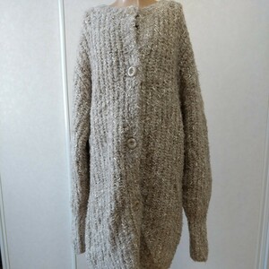 NICE CLAUP shaggy knitted jacket knitted coat wool cardigan knitted cardigan 