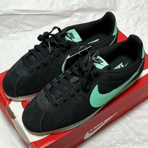 新品 NIKE CLASSIC CORTEZ NYLON US8.5 26.5cm 532487-030 BLACK GREEN GLOW ナイキ クラシック コルテッツ ナイロン ブラック TIFFANY