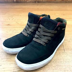 Timberland ティンバーランドハイカットスニーカー ブーツ ヒップホップ ストリート系 サイドジップ ブラック メンズスニーカー 25.5㎝