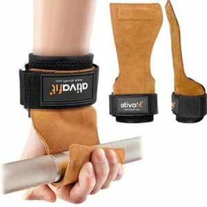 ativafit power grip wrist supporter .tore glove weight lifting power glove sport supporter man and woman use left right set 