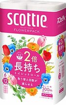 【ケース販売】 スコッティ フラワーパック 2倍巻き(6ロールで12ロール分) トイレット 50mダブル ホワイト ×8_画像2