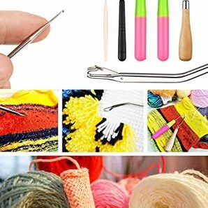 YFFSFDC マイクロ 編み物用 ラッチフック かぎ針 編み針 毛織り針カーペット編み 毛糸DIYマフラー帽子などのメンテナンス用 かぎ針セッの画像7
