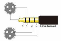 [ 2.5mm変換XLR ] 4極 バランス2.5mm to XLR(L-R)銀メッキ線ケーブル外径8mm変換プラグバランスオーディオケーブル_画像2