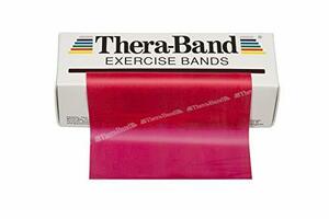 TheraBand セラバンド 赤 レッド ミディアム （強度：0） 標準サイズ（幅約 12.5cm × 長さ 5.5