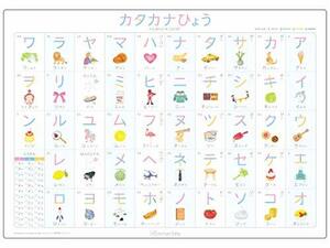 アンシャンテの書き順カタカナひょう【KATAKANA CHART】防水・A2・書き順