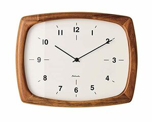  Inter form wall clock electro-magnetic wave clock niferuCL-3355LB Brown tree square width 33× height 26× depth 5cm