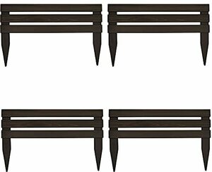  garden garden natural tree made flower . fence border fence stick Mini size 4 pieces set dark brown width 60c