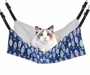 猫 ハンモック Blueekin キャットハンモック ヒモ調整可能 ペット ベッド ネコハンモック ケージ用 耐荷重10KG 大きい 56cm