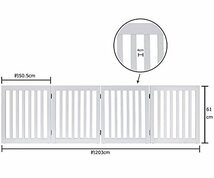 unipaws 木製犬用ゲート、折り式バリア、ペット用家具フェンス 、白い_画像7