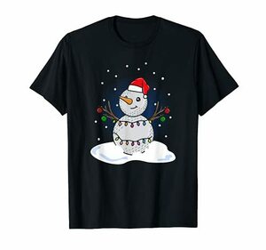 雪だるまサンタ帽子ゴルファークリスマスツリー Tシャツ
