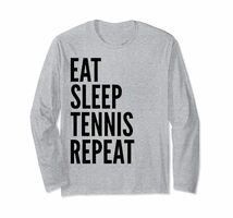 テニス選手 面白い - Eat Sleep Tennis Repeat 長袖Tシャツ_画像1