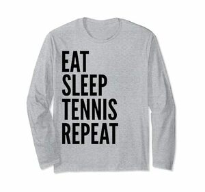 テニス選手 面白い - Eat Sleep Tennis Repeat 長袖Tシャツ