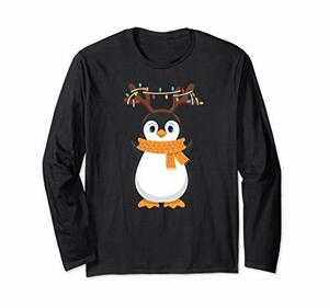 ペンギンクリスマストナカイサンタクロースぬいぐるみ愛 長袖Tシャツ