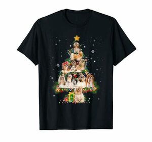 面白いシーズー犬 クリスマスツリーはシーズーのクリスマス Tシャツ