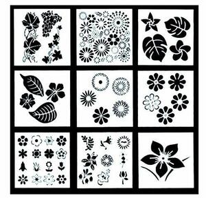 moonwood stencil шаблон stencil сиденье 9 листов ввод мир рисунок чертёж .. цветок выкройки 