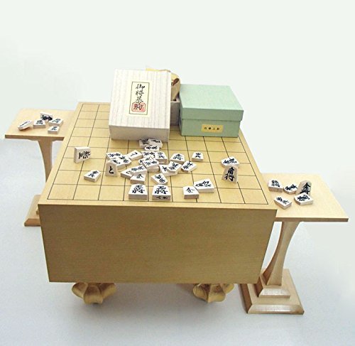 ギャラ藤]鷹山 作・水無瀬書盛上将棋駒/本榧製足付将棋盤『盤上