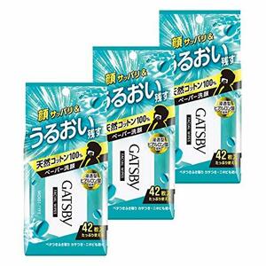 GATSBY(ギャツビー) フェイシャルペーパー モイストタイプ メンズ 洗顔シート セット 徳用42枚×3個