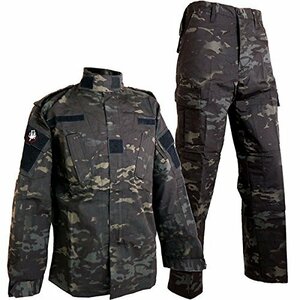 SHENKEL 迷彩服 上下セット マルチカムブラック M 【ワッペン付き】 BDU サバゲー 装備