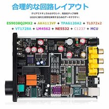 HiFi デュアル ES9038Q2M USB DAC COAX OPT デジタル TO アナログ コンバーター ヘッドフォンアンプ_画像3